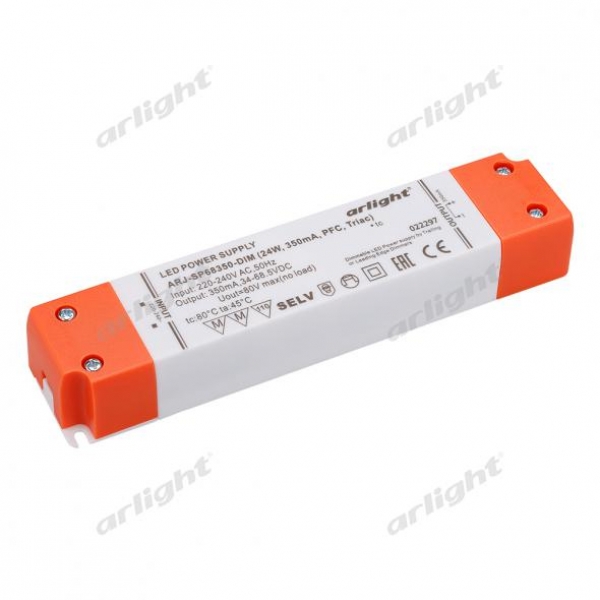 Блок питания ARJ-SP68350-DIM (24W, 350mA, PFC, Triac)