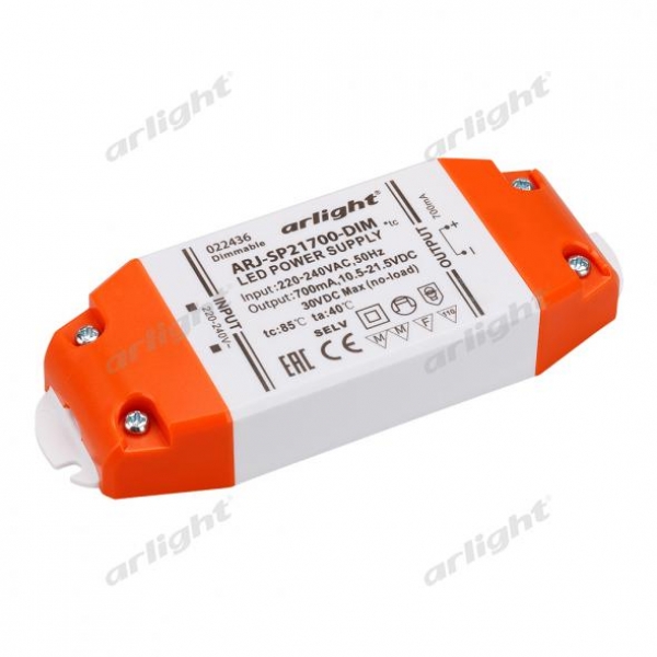 Блок питания ARJ-SP21700-DIM (15W, 700mA, PFC, Triac)