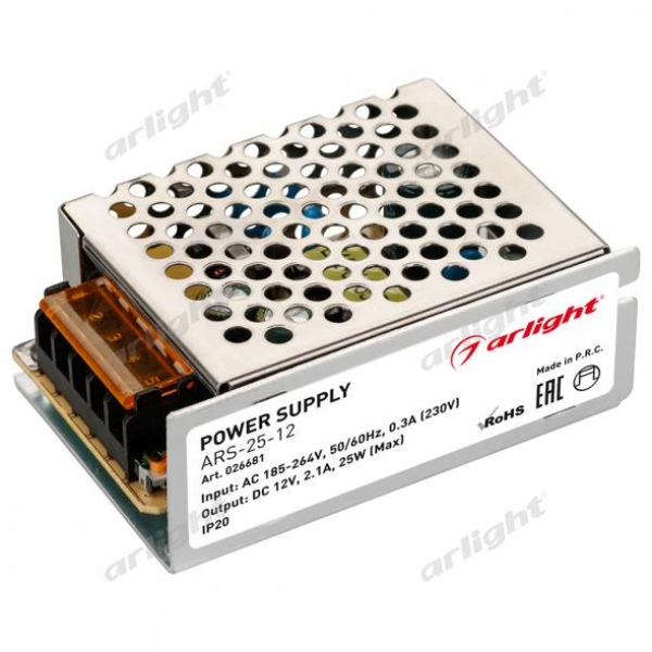 Блок питания ARS-25-12 (12V, 2.1A, 25W)