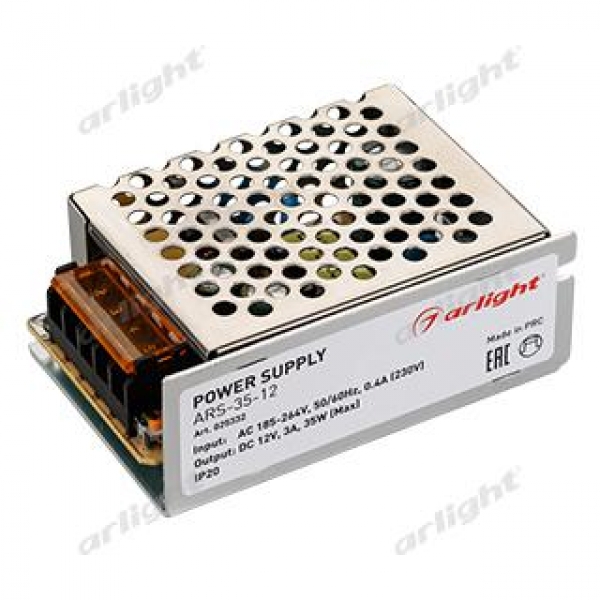 Блок питания ARS-35-12 (12V, 3A, 35W)